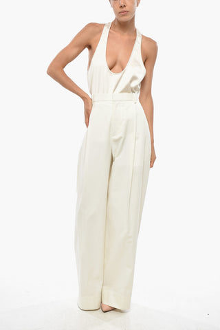 Pantaloni in Cotone a 2 Pince con Chiusura a Scomparsa