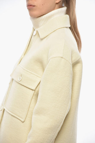 Oversize-Mantel Aus Schurwolle Mit Aufgesetzter Tasche