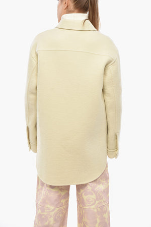 Oversized Virgin Wool Coat With Patch Pocket