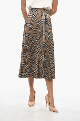 Tartan Patterned Accordion Midi Skirt