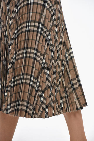 Tartan Patterned Accordion Midi Skirt