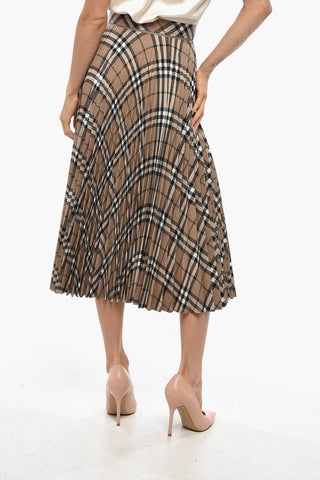 Tartan Patterned Accordion Midi Skirt