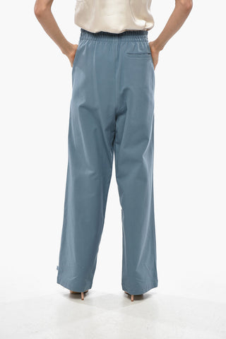 Gabardine Trousers with Elastic Waist