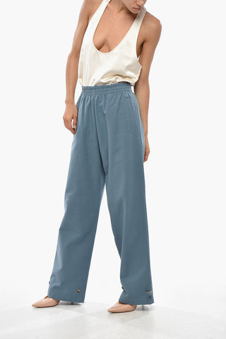 Gabardine Trousers with Elastic Waist