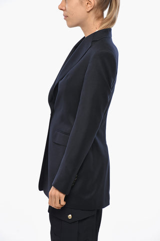 Silk Blend Slim Fit Blazer with Flap Pockets