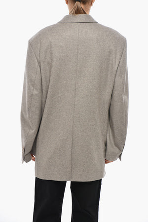 Blazer Doppiopetto in Misto Lana con Design Oversized