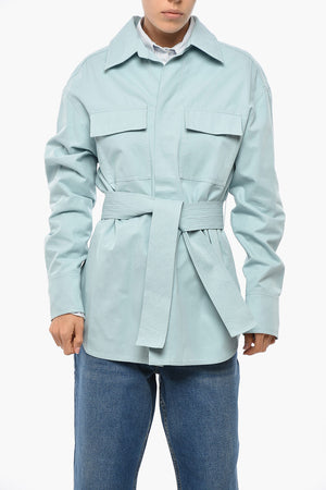 Saharani-Hemd aus Gabardine mit Gürtel