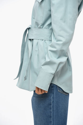Saharani-Hemd aus Gabardine mit Gürtel