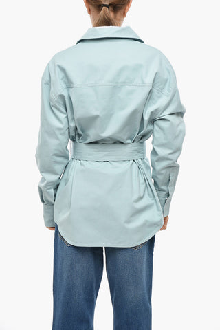 Saharani-Hemd aus Gabardine mit Gürtel