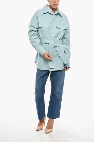 Saharani-Hemd aus Gabardine mit Gürtel