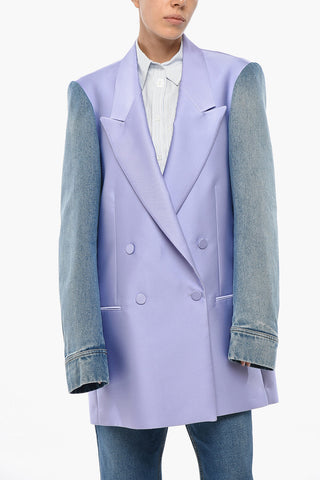 Zweireihiger Blazer BLINK mit Denim-Ärmeln