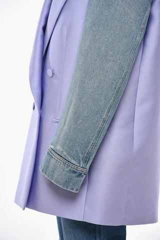 Zweireihiger Blazer BLINK mit Denim-Ärmeln