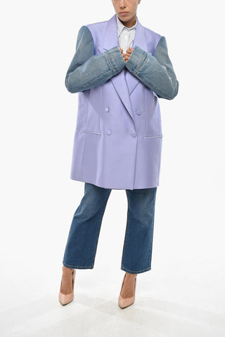 Zweireihiger Blazer BLINK mit Denim-Ärmeln