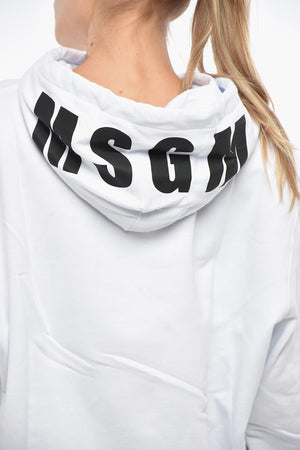 Felpa Hoodie in Cotone con Logo a Contrasto