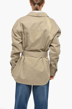 가바딘 사파리 셔츠 허리 벨트