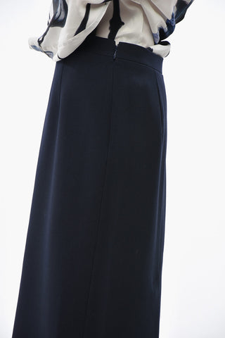 Wool Midi Skirt with Back Slit