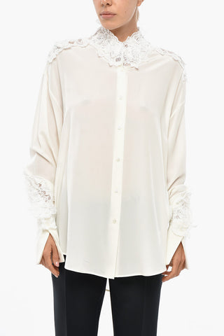 Seidenbluse Mit Besticktem Kragen