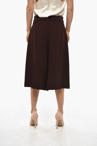 Single-pleated Wide Leg Gaucho Pants