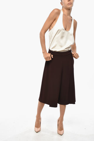 Single-pleated Wide Leg Gaucho Pants