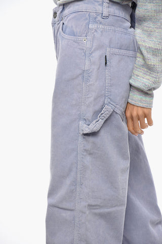 5-Pocket Trousers WINONA in Ribbed Velour with Branded Button