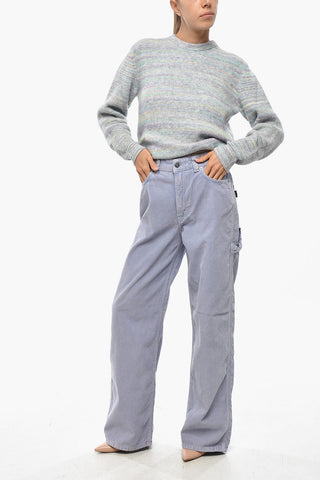 5-Pocket Trousers WINONA in Ribbed Velour with Branded Button