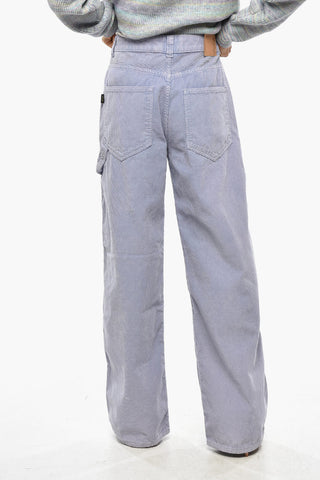 5-Pocket Trousers WINONA in Ribbed Velour with Branded Button