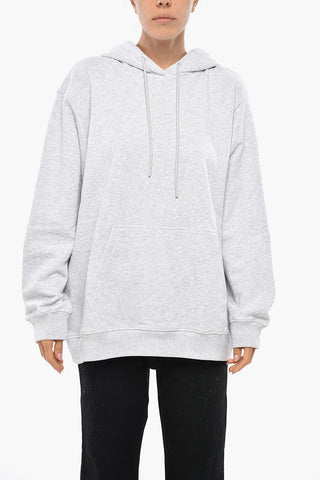 Baumwoll-Hoodie mit kontrastierendem Logo