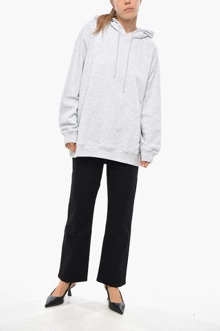 Baumwoll-Hoodie mit kontrastierendem Logo