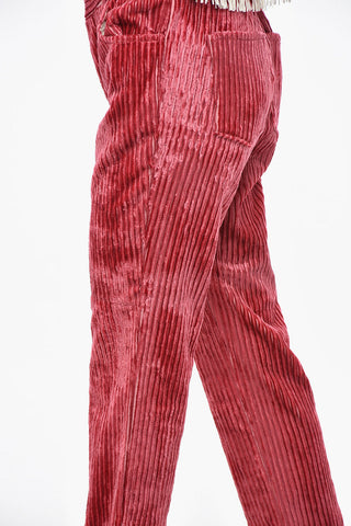 Pantaloni 5 Tasche DOLANN in Velour a Coste