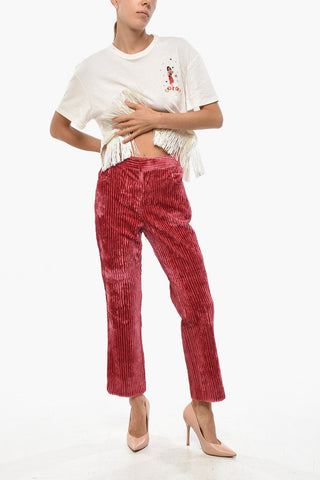 Pantaloni 5 Tasche DOLANN in Velour a Coste