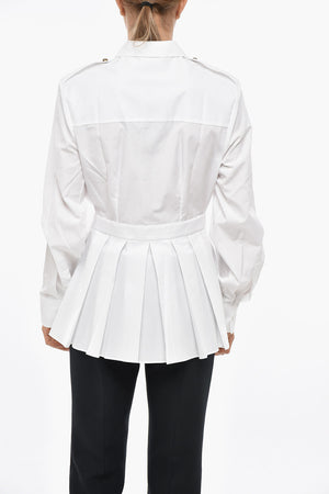 Camicia Sahariana in Popeline di Cotone con Design Slim Fit