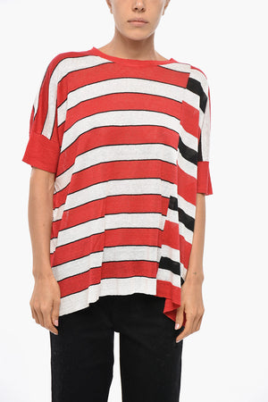 Maglia Girocollo in Lino a Righe Balanced