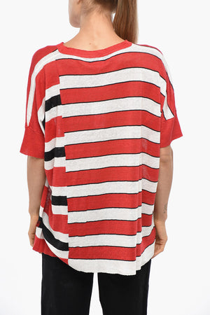 Maglia Girocollo in Lino a Righe Balanced