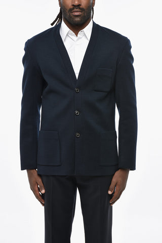 MM1 MM10 Wool-Blend 3-Button Blazer with Patch Pockets