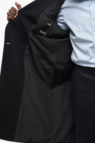 Virgin Wool Blend MARTINAFRANCA Double-Breasted Coat with Peak Lapel