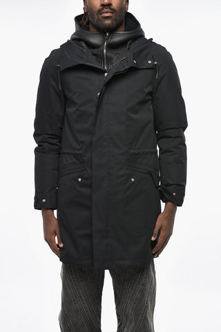 Waterproof Technical Cotton Parka with Removable Down Liner and Fur Trim