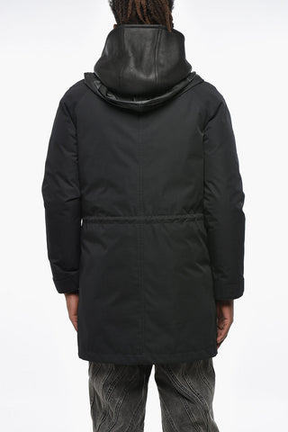 Waterproof Technical Cotton Parka with Removable Down Liner and Fur Trim