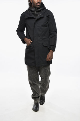 Waterproof Technical Cotton Parka with Removable Down Liner and Fur Trim