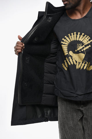 Waterproof Technical Cotton Parka with Removable Down Liner and Fur Trim