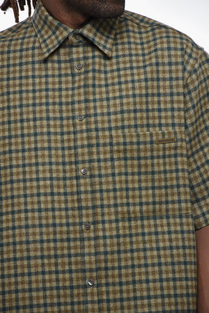 Wool-And-Cashmere Checked Short-Sleeve Shirt With Pocket