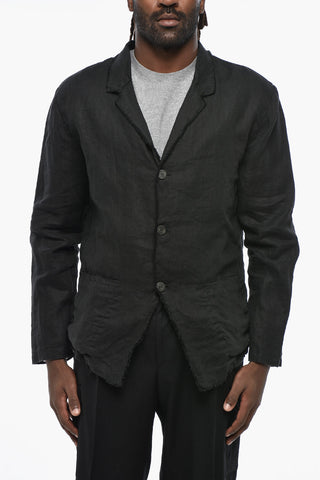 Leinenjacke In Uni Mit Klassischem Revers