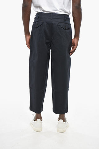 SHIRT Solid Color Double-Pleated Pants with Belt Loops