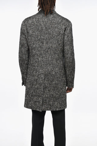 Cappotto in Tessuto Melange Semifoderato