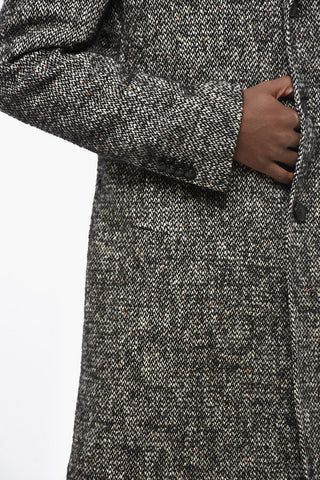 Cappotto in Tessuto Melange Semifoderato