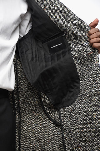 Cappotto in Tessuto Melange Semifoderato