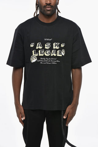 T-Shirt Girocollo ASK LEGAL in Cotone con Stampa