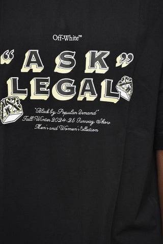 T-Shirt Girocollo ASK LEGAL in Cotone con Stampa