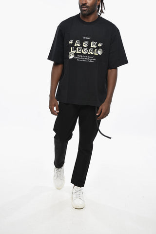 T-Shirt Girocollo ASK LEGAL in Cotone con Stampa