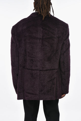 Giacca Oversize Effetto Fuzzy con Revers Classico