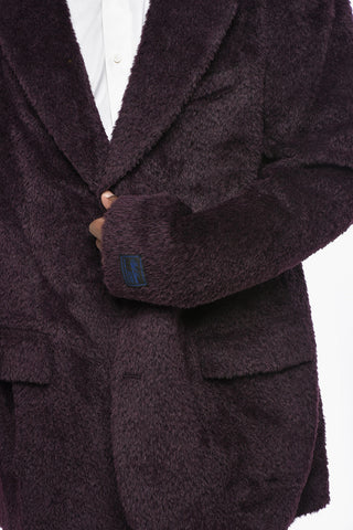 Giacca Oversize Effetto Fuzzy con Revers Classico